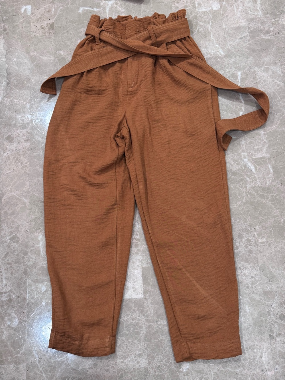 A New Day High-Rise Paperbag Waist Pants - Rust Orange - Size Small